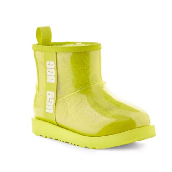 UGG Kids 1112386K Size 5 Green Classic Clear Mini II Pull On Boots Large Logo - Picture 1 of 10